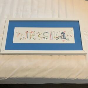 Framed ‘Jessica’ Art with White Frame